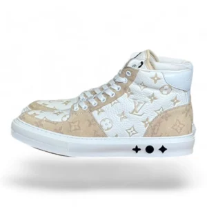 LOUIS VUITTON tattoo sneaker boot beige and white
