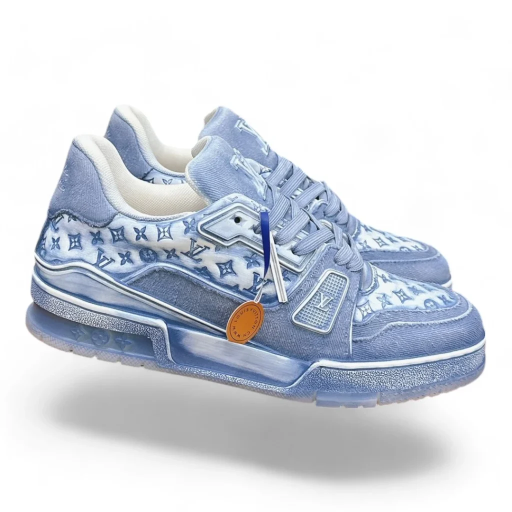 LOUIS VUITTON lv trainer blue and white
