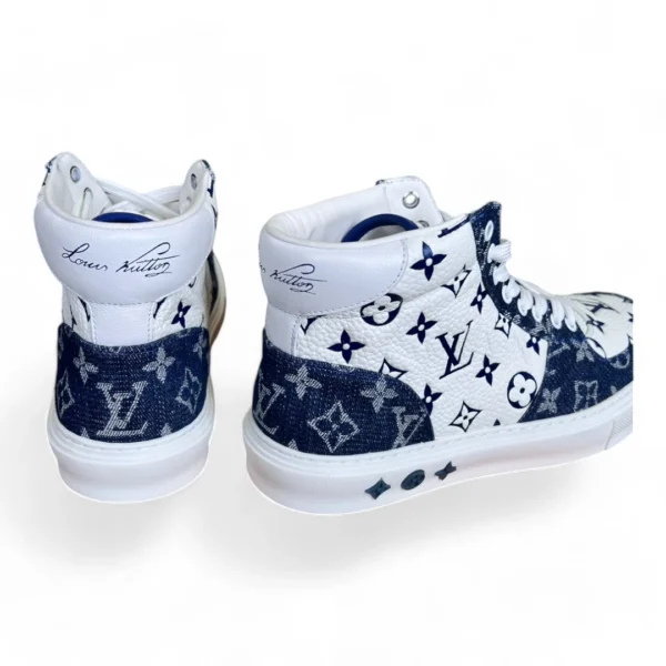 LOUIS VUITTON tattoo sneaker boot blue and white