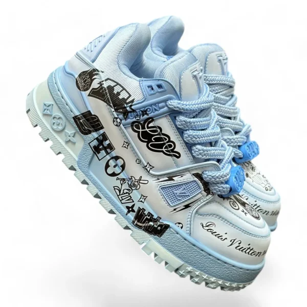 LOUIS VUITTON lv skate sneaker light blue and black