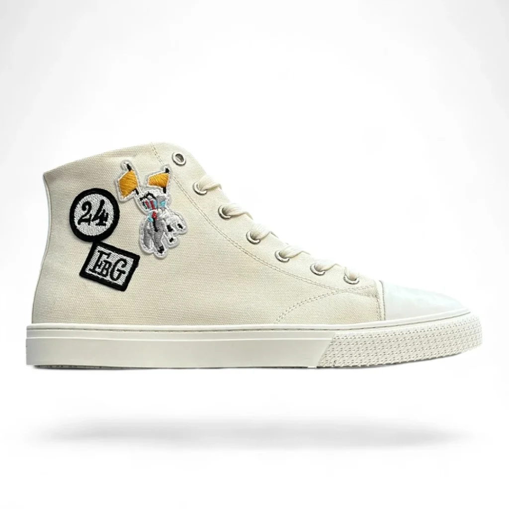 HERMÈS replay sneaker high-top beige and white