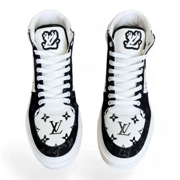 LOUIS VUITTON tattoo sneaker boot black and white