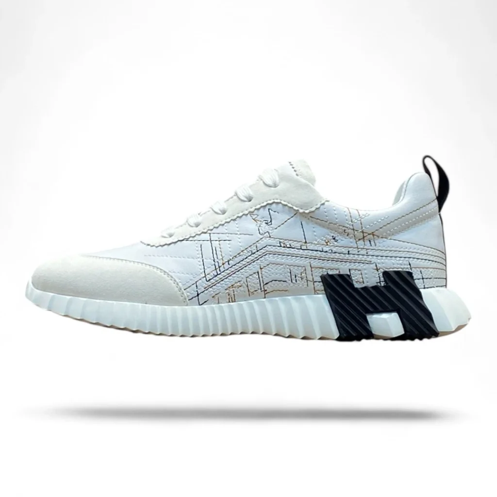 HERMES day sneaker white and black