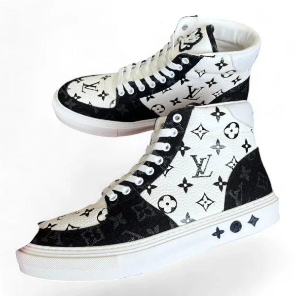 LOUIS VUITTON tattoo sneaker boot black and white