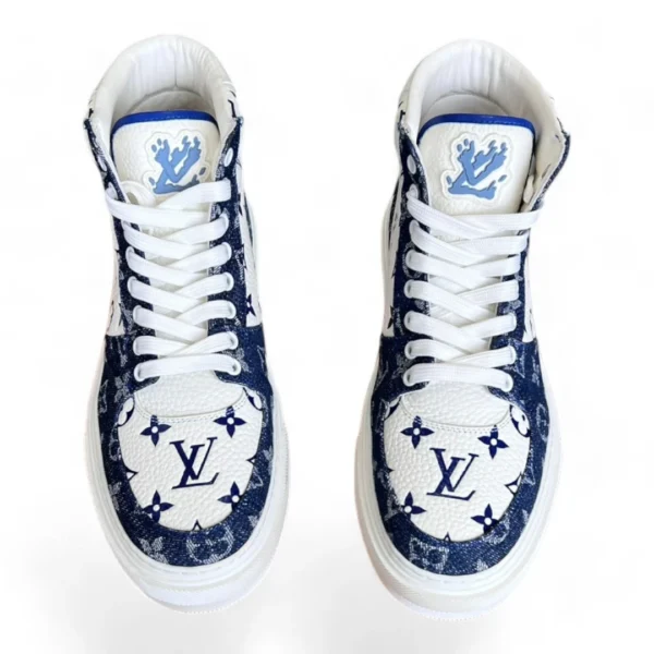 LOUIS VUITTON tattoo sneaker boot blue and white