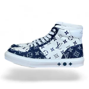LOUIS VUITTON tattoo sneaker boot blue and white