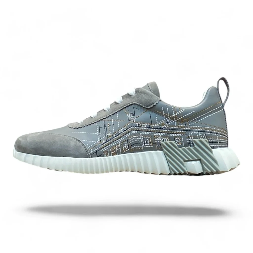 HERMES day sneaker grey and white