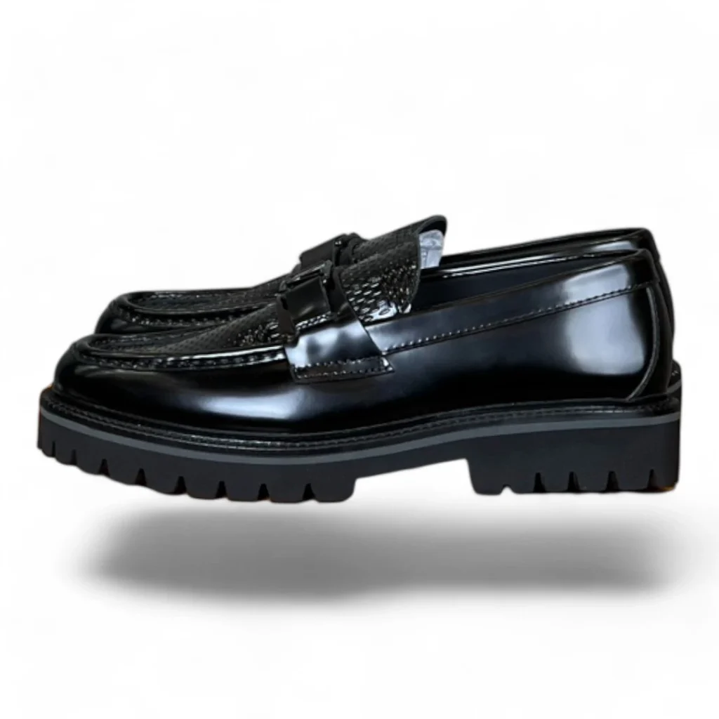 LOUIS VUITTON lv formal weave loafer black and grey