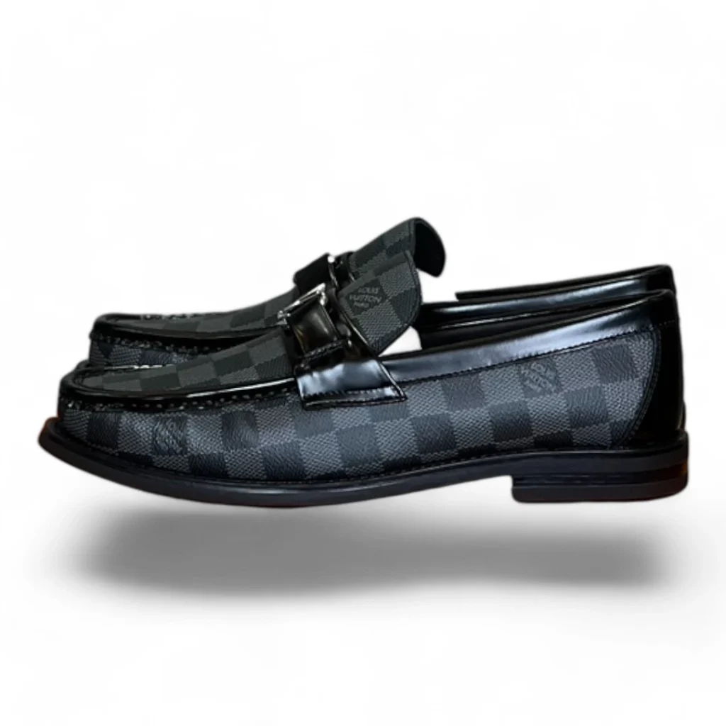 LOUIS VUITTON lv formal checkerboard canvas loafer black