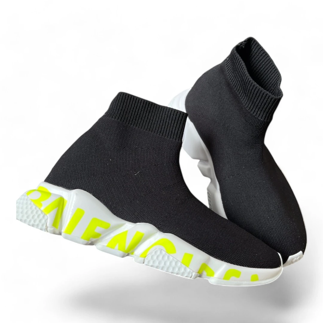BALENCIAGA speed graffiti yellow and white