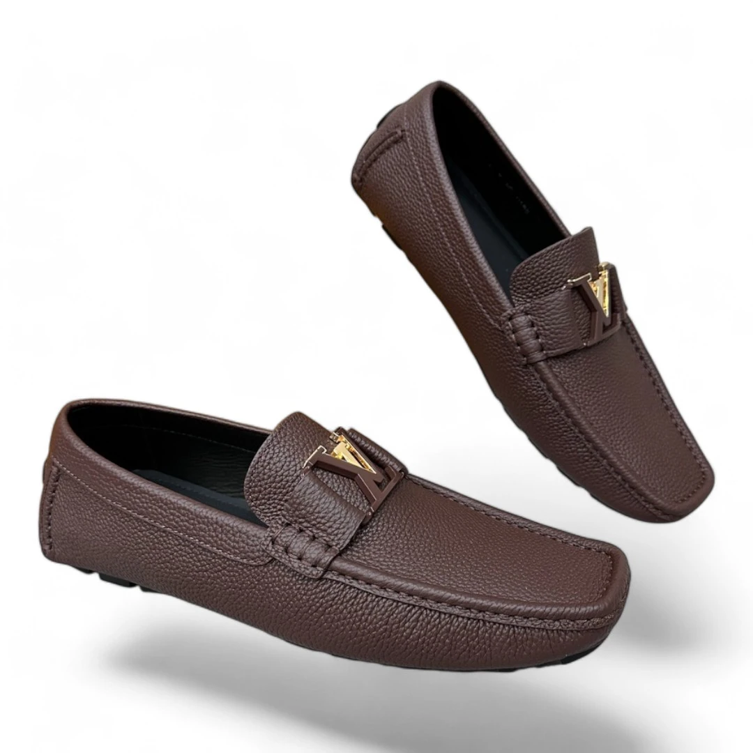 LOUIS VUITTON lv formal calf leather loafer brown