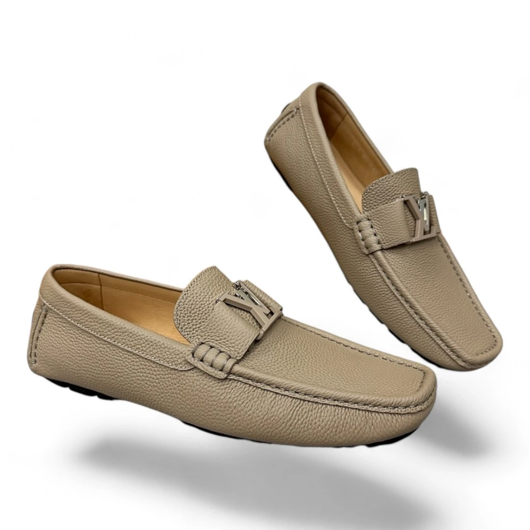 LOUIS VUITTON lv formal calf leather loafer taupe