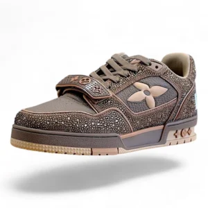 LOUIS VUITTON lv trainer brown and beige strass