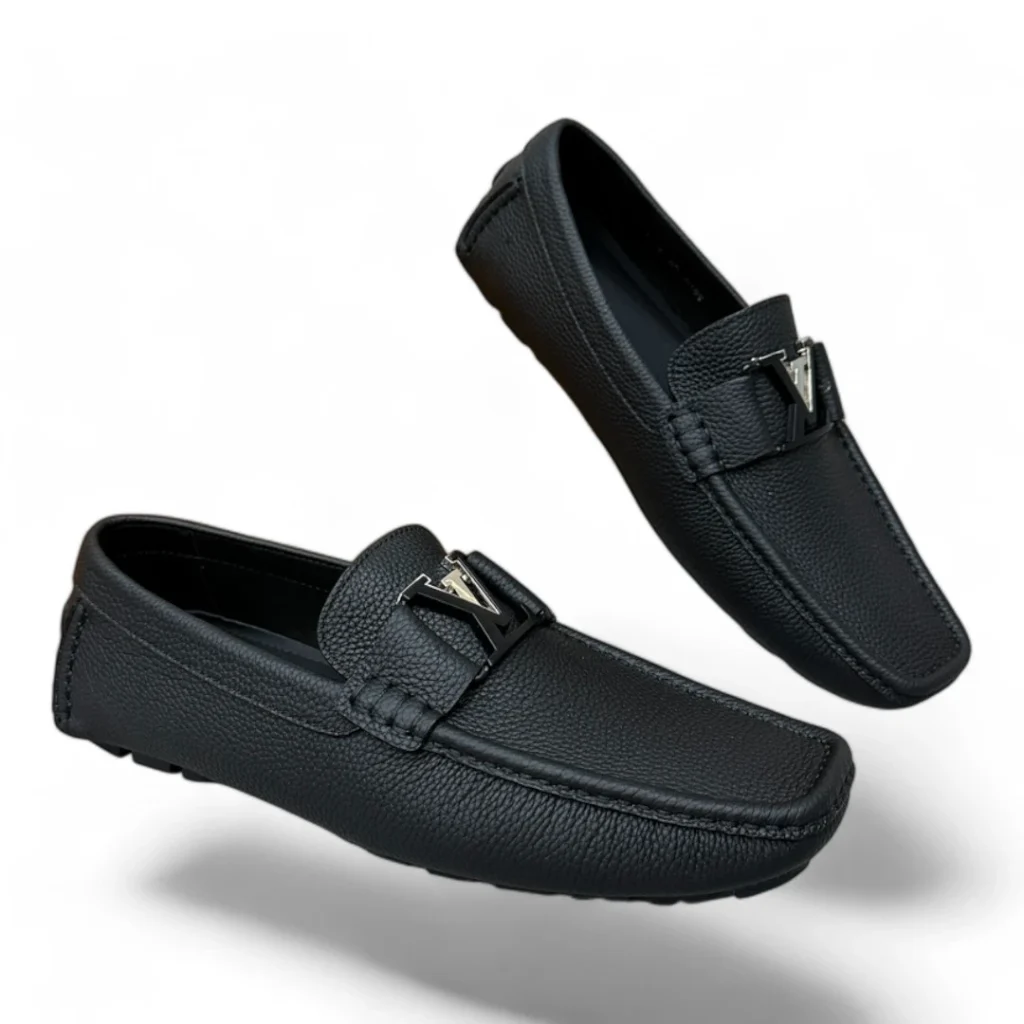 LOUIS VUITTON lv formal calf leather loafer black