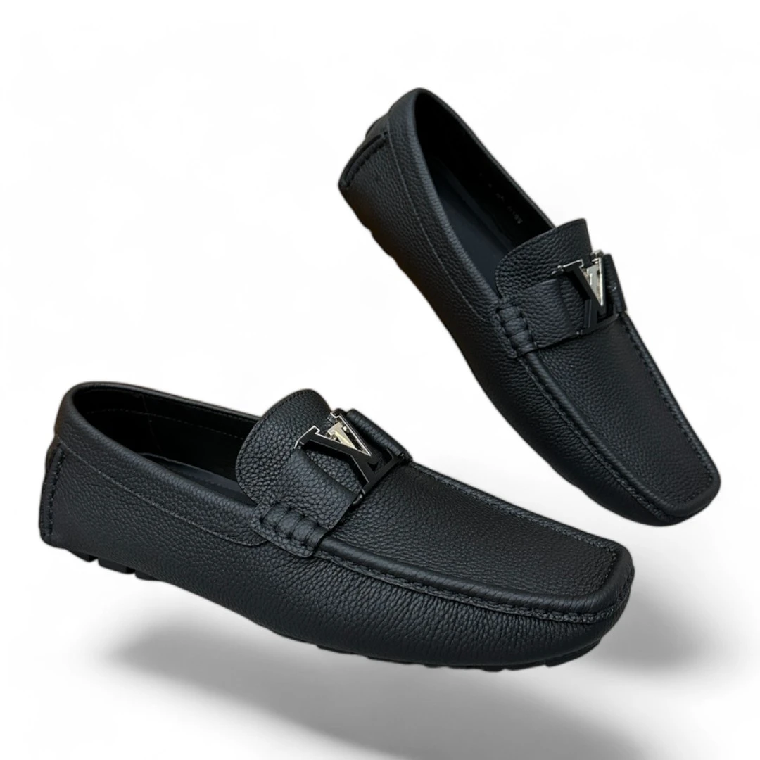 LOUIS VUITTON lv formal calf leather loafer black