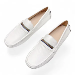 VERSACE medusa loafer white with blue and yellow trim