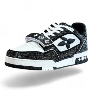 LOUIS VUITTON lv trainer black and white strass