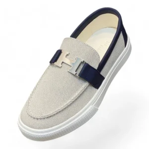 HERMÈS paris loafer white and navy