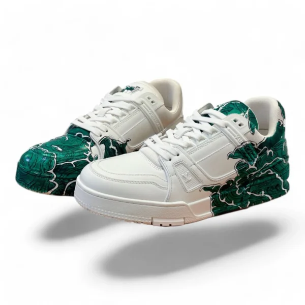 LOUIS VUITTON lv trainer green and white