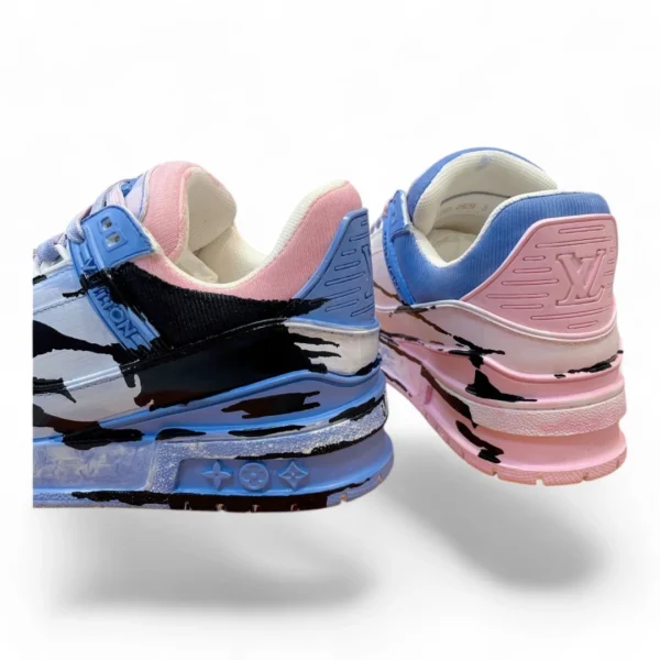 LOUIS VUITTON lv trainer pink, black, and blue