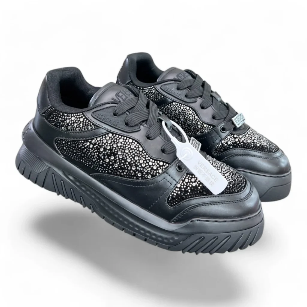 VERSACE odissea sneaker black and silver