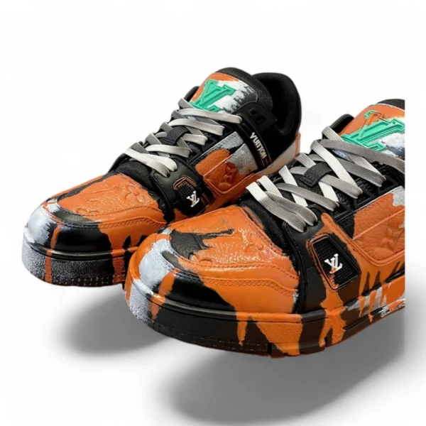 LOUIS VUITTON lv trainer orange and black