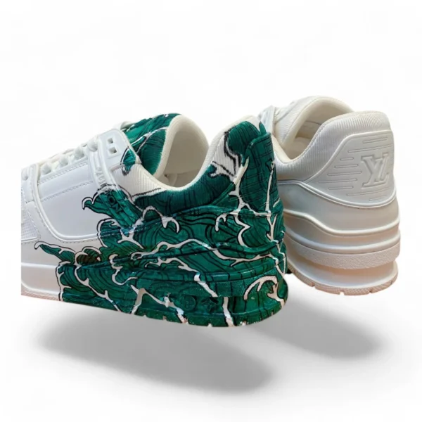 LOUIS VUITTON lv trainer green and white