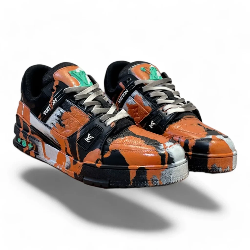 LOUIS VUITTON lv trainer orange and black
