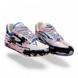 LOUIS VUITTON lv trainer pink, black, and blue