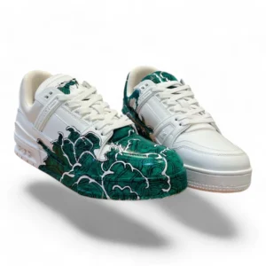 LOUIS VUITTON lv trainer green and white