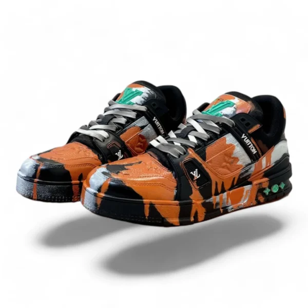 LOUIS VUITTON lv trainer orange and black