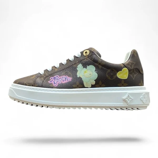 LOUIS VUITTON time out sneaker monogram brown with pastel prints