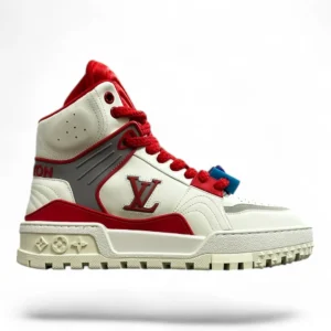 LOUIS VUITTON trainer boot red and white