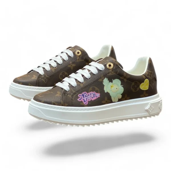 LOUIS VUITTON time out sneaker monogram brown with pastel prints