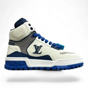 LOUIS VUITTON trainer boot blue and white