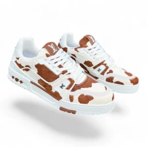 LOUIS VUITTON trainer cowhide brown and white