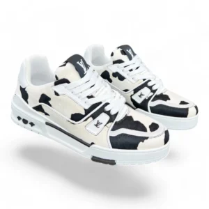 LOUIS VUITTON trainer cowhide black and white