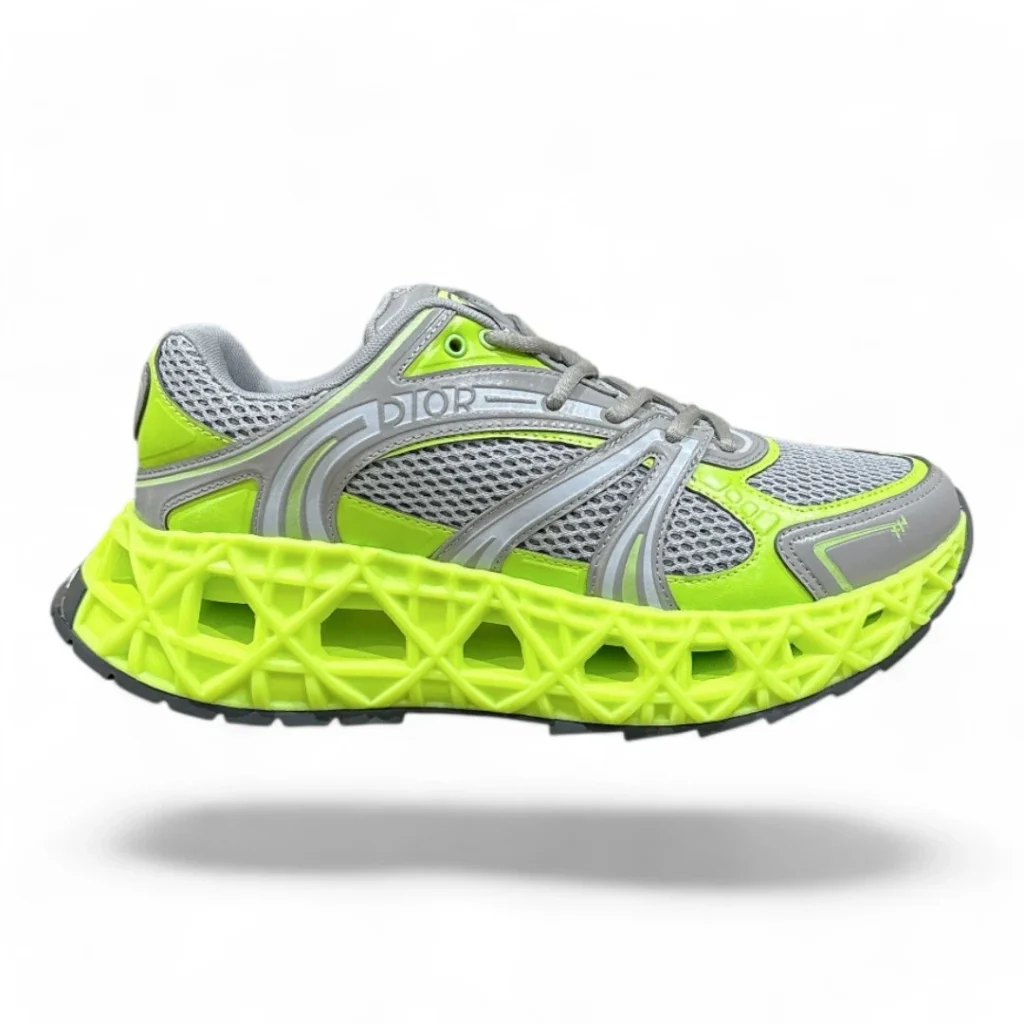 DIOR b30 sneaker grey and neon yellow