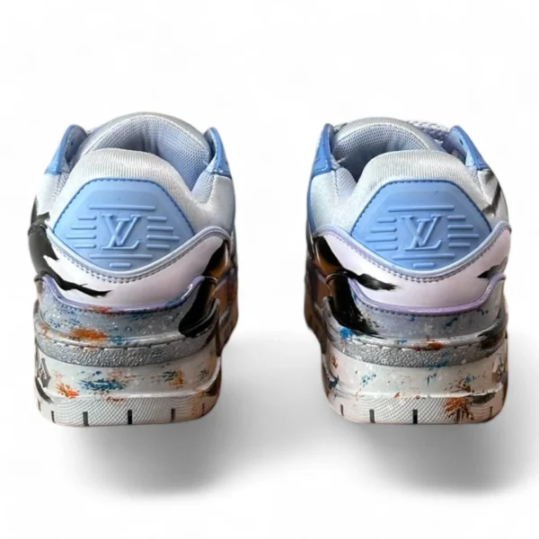 LOUIS VUITTON trainer sneaker pastel blue and black