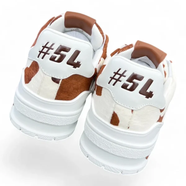 LOUIS VUITTON trainer cowhide brown and white