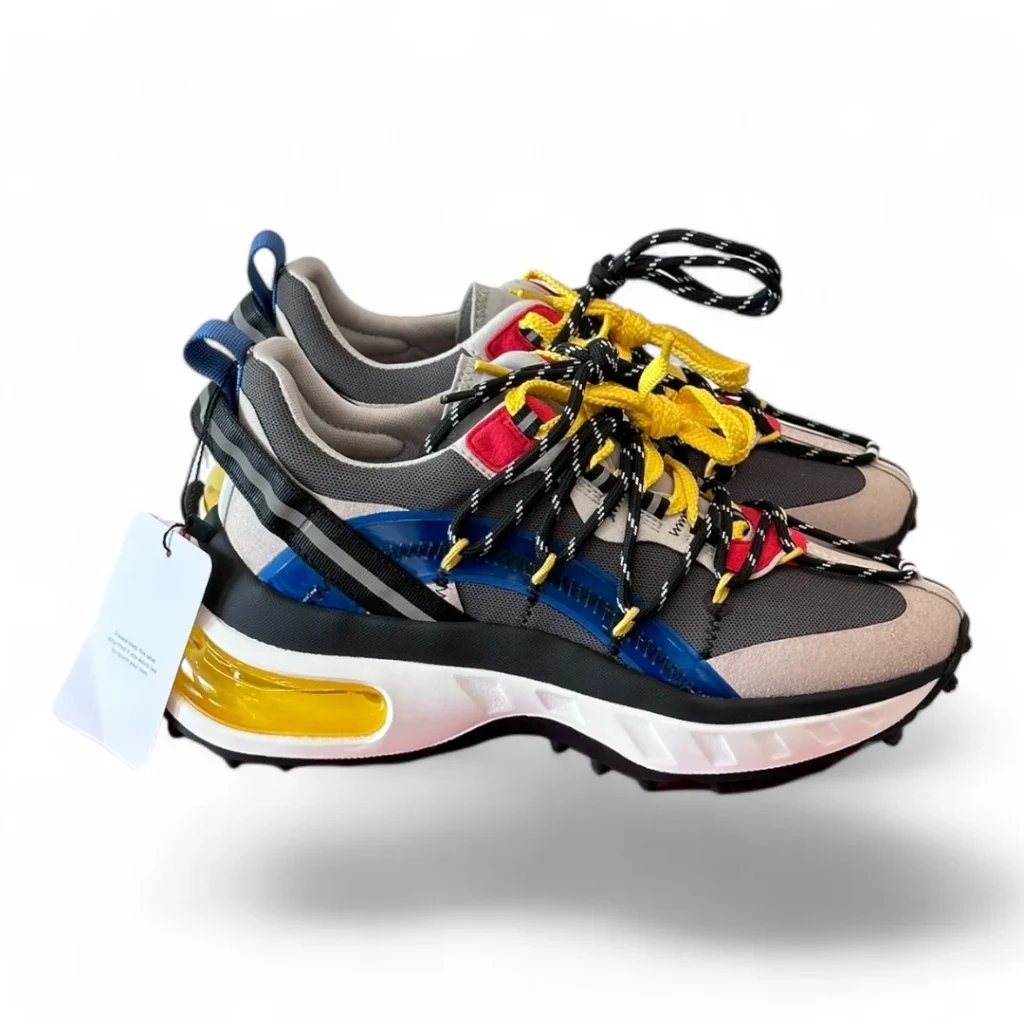 DSQUARED2 bubble sneaker yellow, blue, and grey