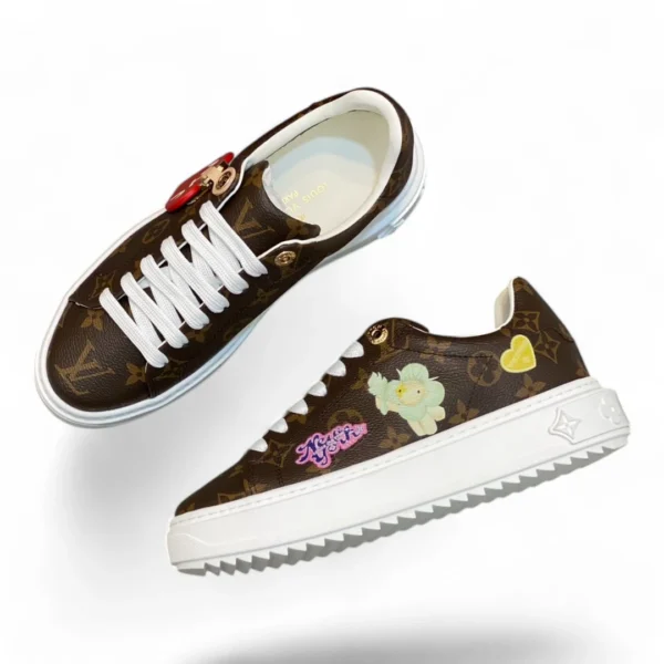 LOUIS VUITTON time out sneaker monogram brown with pastel prints