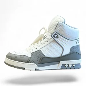LOUIS VUITTON trainer high-top grey and white