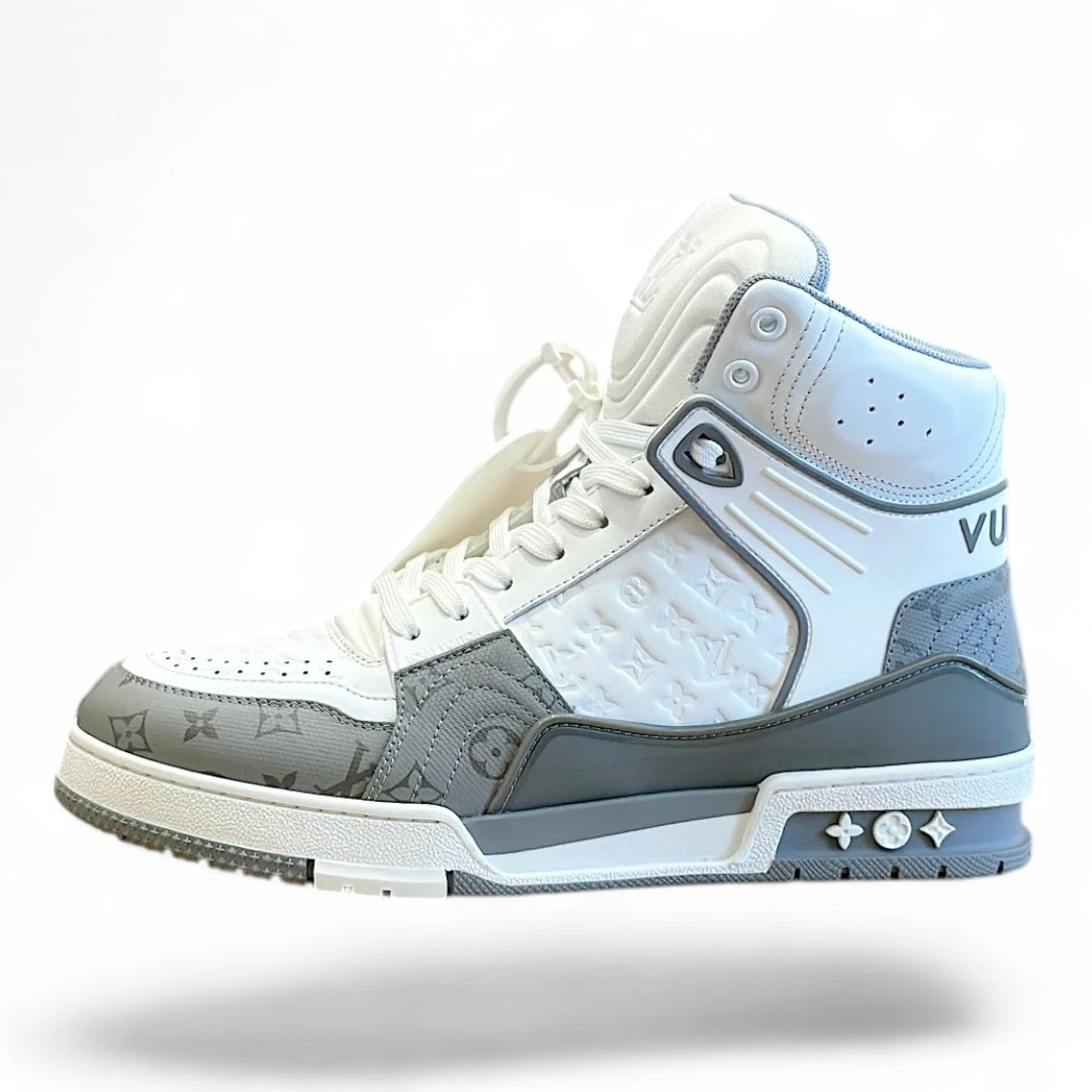 LOUIS VUITTON trainer high-top grey and white