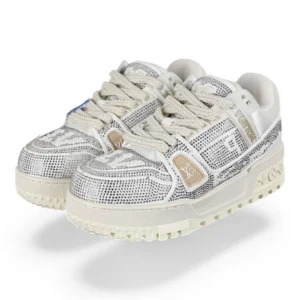 LOUIS VUITTON lv trainer maxi strass white and silver