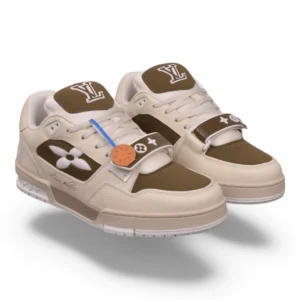 LOUIS VUITTON lv trainer flower brown and beige