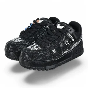 LOUIS VUITTON lv trainer maxi strass black and white