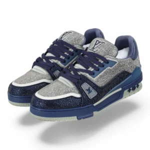 LOUIS VUITTON lv trainer strass navy blue and silver