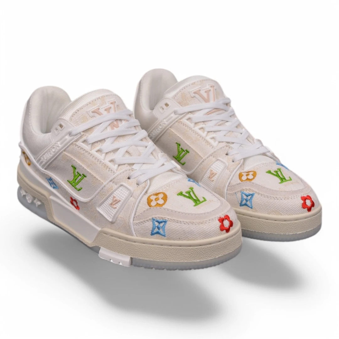 LOUIS VUITTON lv trainer white and multicolor