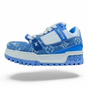 LOUIS VUITTON lLOUIS VUITTON lv trainer maxi denim blue and whitev trainer maxi blue and white